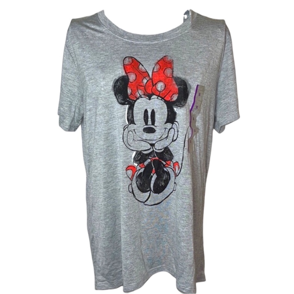 Minnie Mouse T Shirt Size XL New Heather Gray Red Amusement Park Vacation - Picture 4 of 14